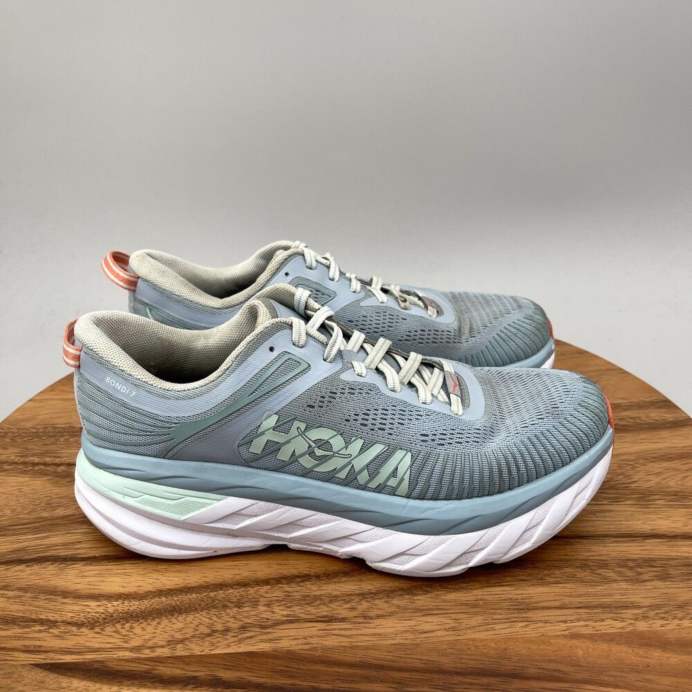 Hoka One One Bondi 8 Shoes Womens Size 8 D Blue Running Comfort Walking Gym